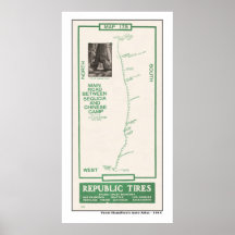 1914 mapa, campo chino a la secoya, Yosemite Impresiones