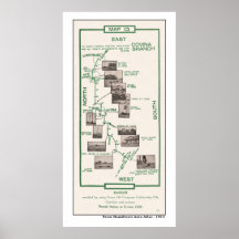 1914 mapa Covina a San Dimas Impresiones