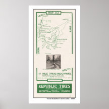 1914 mapa, Pebble Beach, impulsión de 17 millas, C Posters