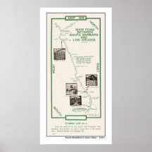 1914 mapa, Santa Barbara a Los Cruces Posters