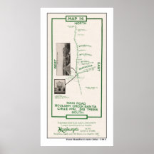 1914 mapa, Santa Cruz a la cala de Boulder Posters