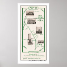 1914 mapa, Tracy a Stockton Posters