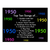 1950 canciones tarjetas postales