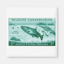 1956 protección de la fauna, salmón imán para frigorifico