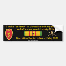 1/5o Vacaciones del camboyano de la infantería Pegatina De Parachoque