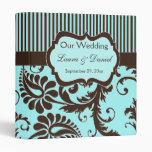 1" aguamarina, Brown, carpeta blanca del boda del 