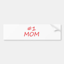 #1 mamá, madre #1 pegatina de parachoque