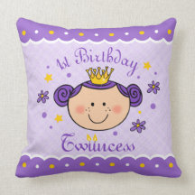 1r Almohada de Twincess del cumpleaños