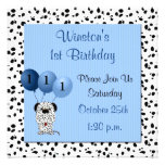 1r azul de la invitación de la fiesta de cumpleaño