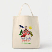 1r Bolso del profesor del grado - escuela y creyon Bolsa De Mano