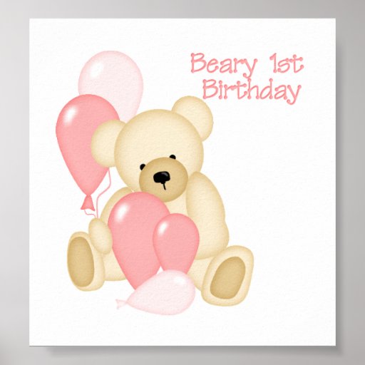 1r cumpleaños de Beary (CHICA) Posters