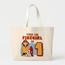 1r cumpleaños de Lil Firegirl Bolsa Lienzo