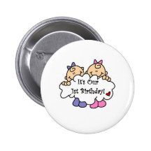 1r cumpleaños de los chicas gemelos pin
