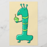 1r Dibujo animado del cumpleaños. Verde Tarjetones