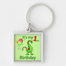 1r Dinosaurio del cumpleaños Llaveros