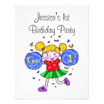 1r fiesta del chica del cumpleaños de la animadora invitaciones