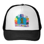1r Gorra de béisbol del cumpleaños con los globos 