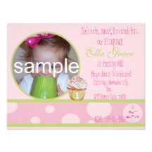 1r Invitación de la magdalena del cumpleaños - pin
