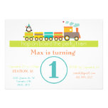 1r Invitación del tren del muchacho del cumpleaños