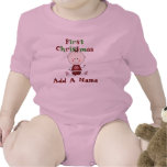 1r mono personalizado del navidad del chica traje de bebé