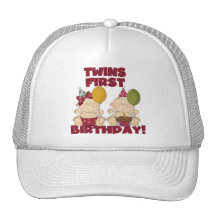 1r muchacho del cumpleaños de los gemelos/camiseta gorras de camionero