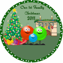 1r Ornamento 2011 del navidad de la familia Esculturas Fotograficas