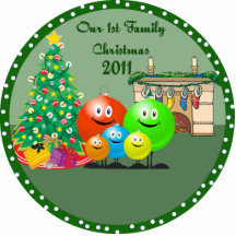 1r Ornamento 2011 del navidad de la familia Escultura Fotografica