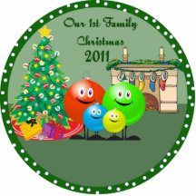 1r Ornamento 2011 del navidad de la familia Esculturas Fotograficas
