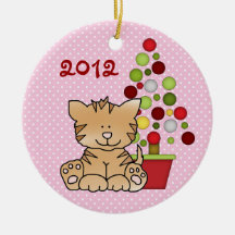 1r ornamento del gato del navidad del bebé persona ornamento de navidad