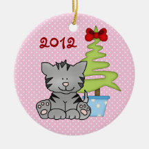 1r ornamento del gato del navidad del bebé persona adornos de navidad