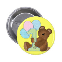 1r Oso de peluche del cumpleaños (3) Pin