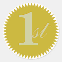 1r Pegatinas del sello de oro del primer premio