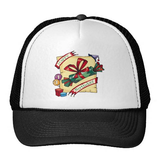 1r Primer gorra del cumpleaños