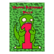 1ra tarjeta de cumpleaños - bebé Trex