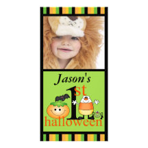 1ra tarjeta de la foto de Halloween del bebé Tarjeta Personal