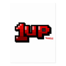 1UP - Friki adicional de la vida de los videojuego Tarjeta Postal