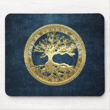 [200] Árbol de la vida céltico [oro] Tapete De Ratones