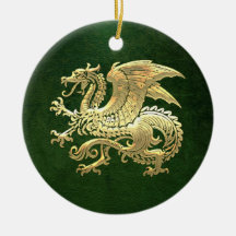 [200] Dragón islandés, Landvættir [oro] Adornos De Navidad