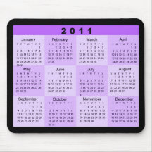 2011 años de un vistazo hacen calendarios tapete de ratones