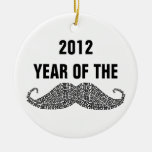 2012 años del bigote adorno de navidad