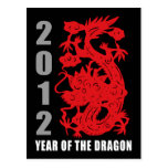 2012 años del regalo del dragón tarjetas postales