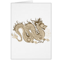 2012 Años Nuevos chinos, el año del dragón Tarjeton