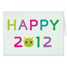 ¡2012 feliz, el año del dragón! tarjeta