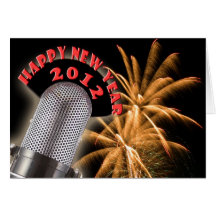 2012 fuegos artificiales y micrófono de la Feliz A Tarjeton