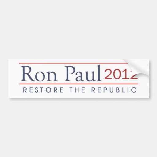 2012 ronpaul_restore_the_republic etiqueta de parachoque