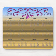 2013 calendario decorativo Mouspad Alfombrillas De Ratón