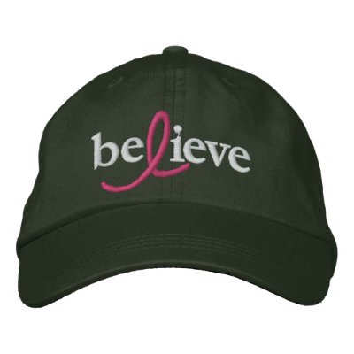 ($21,95) Crea el gorra de la cinta del cáncer de p Gorra De Beisbol Bordada
