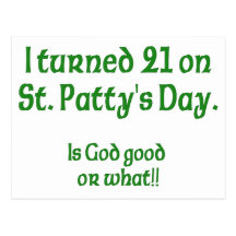 21 en día de s del St Patty " Postal
