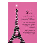 21ra invitación del cumpleaños de la torre Eiffel 