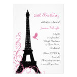 21ra invitación parisiense del cumpleaños (blanca)